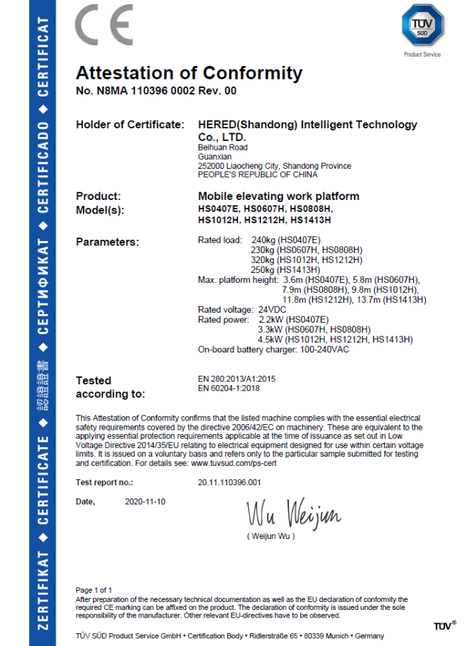CE Certificate