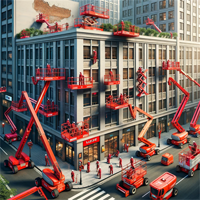 Toepassing van luchtwerkplatforms in het gebouwreparatieveld. Png