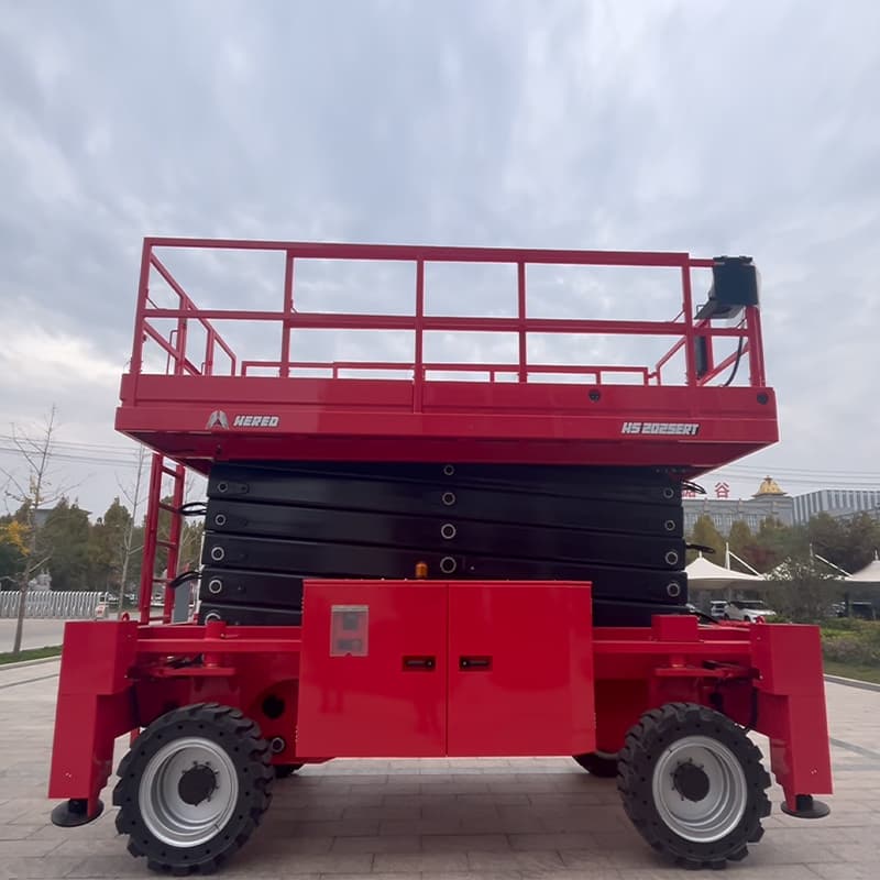20 metros de 750 kg de elevador de tesoura de terreno bruto