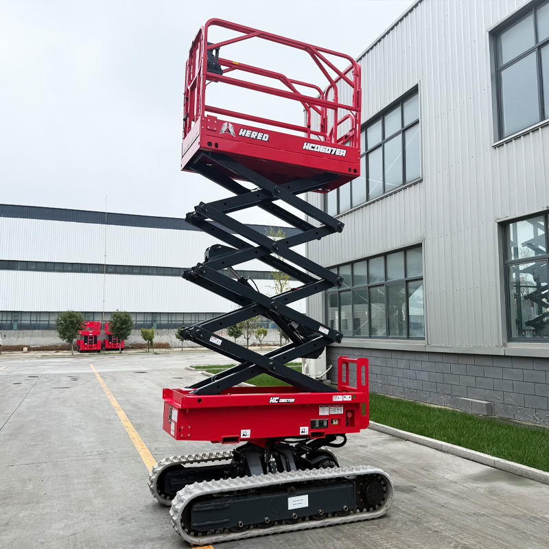 Elevador de tesoura de rastreador de nível automático